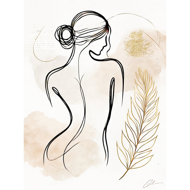 «Serene Muse», art mural minimaliste sur toile tendue, H 36 po x l 24 po