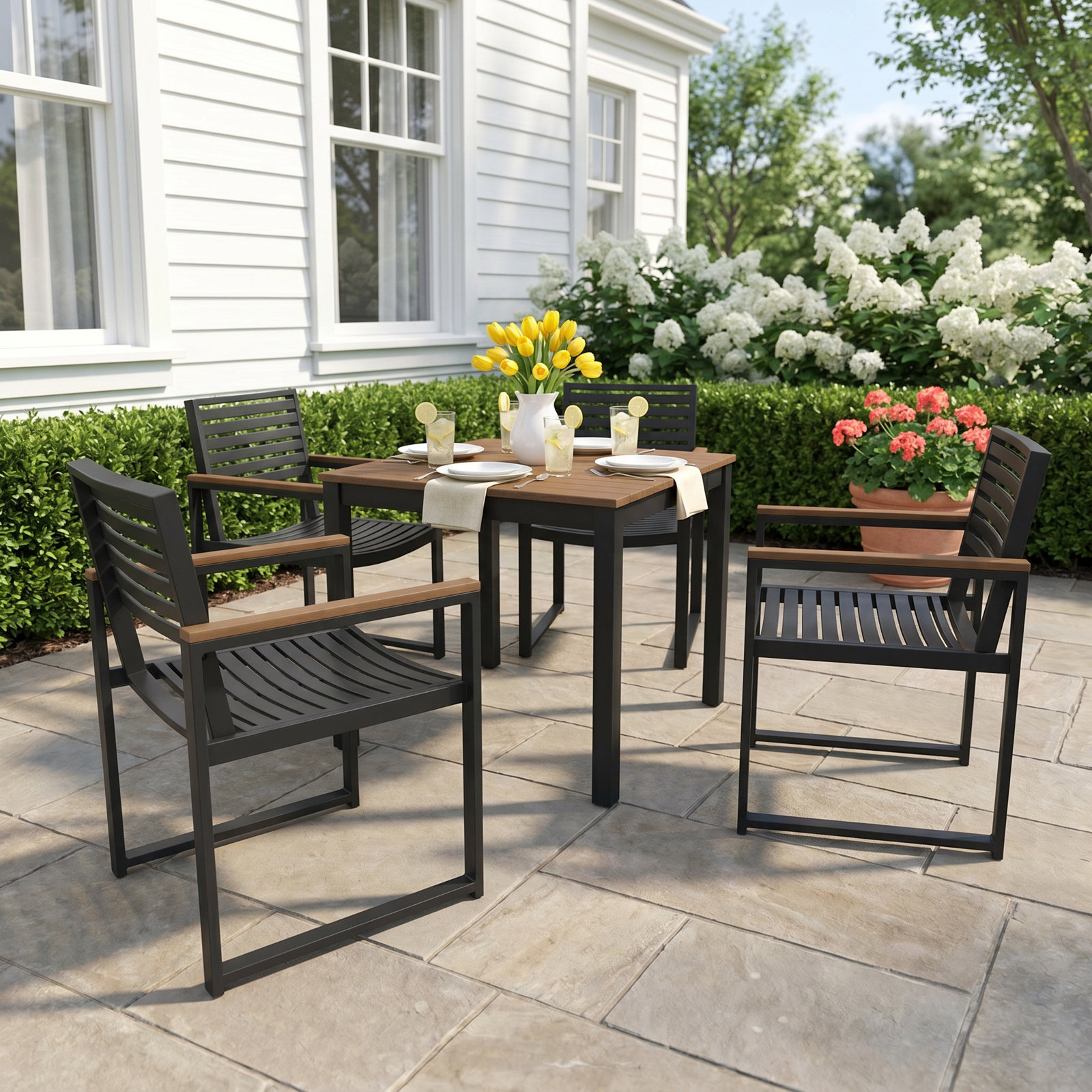 Townsend 33" Patio Dining Set, Brown