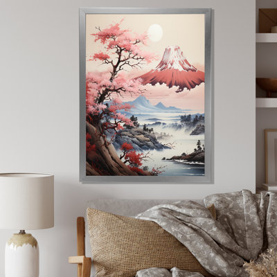 Rose, montagne du Japon, printemps, fleurs de cerisier IV - Japon, art mural
