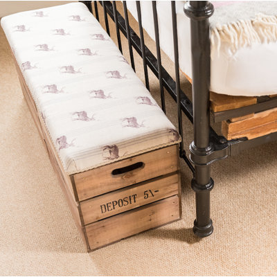 Alvarez Linen Blend Upholstered Storage Bench