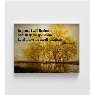 Early Spring Trees At The Riverfront By Laszlo Mednyanszky, Extra Large Psalm 4:8 Bible Quote Print, Classic Mednyanszky Painting Print