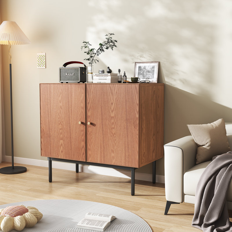 Warm Walnut 31.5" Sideboard with Adjustable Shelves
