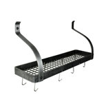 Handcrafted Gourmet Bookshelf Wall Rack with Curved Arms & 12 Hooks
