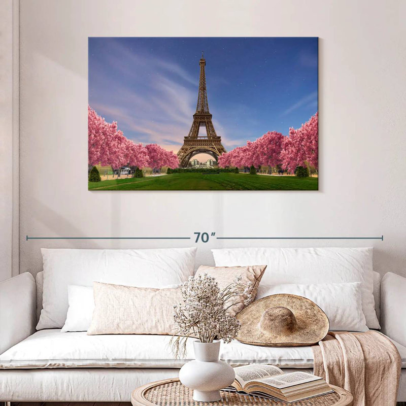 Sebbie Eiffel Tower Spring Sunset, 30" H x 45" W