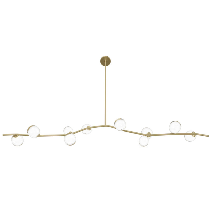 Lustre linéaire moderne unique à 10 lumières Mull, Clair
