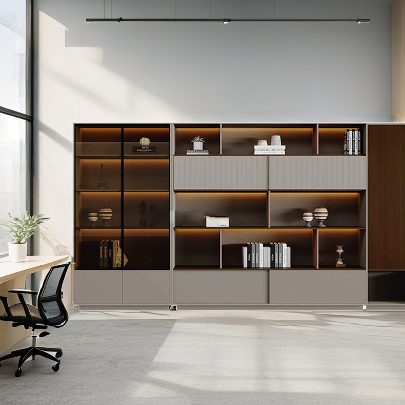 78 po H 78,74 po x l 110,24 po, luxueux classeur autoportant, bibliothèque de bureau de direction, armoire de rangement avec lumières DEL