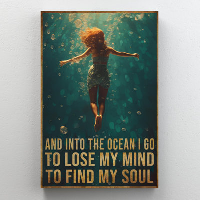 «Hisatoshi Woman Swim And Into The Ocean», impression sur toile