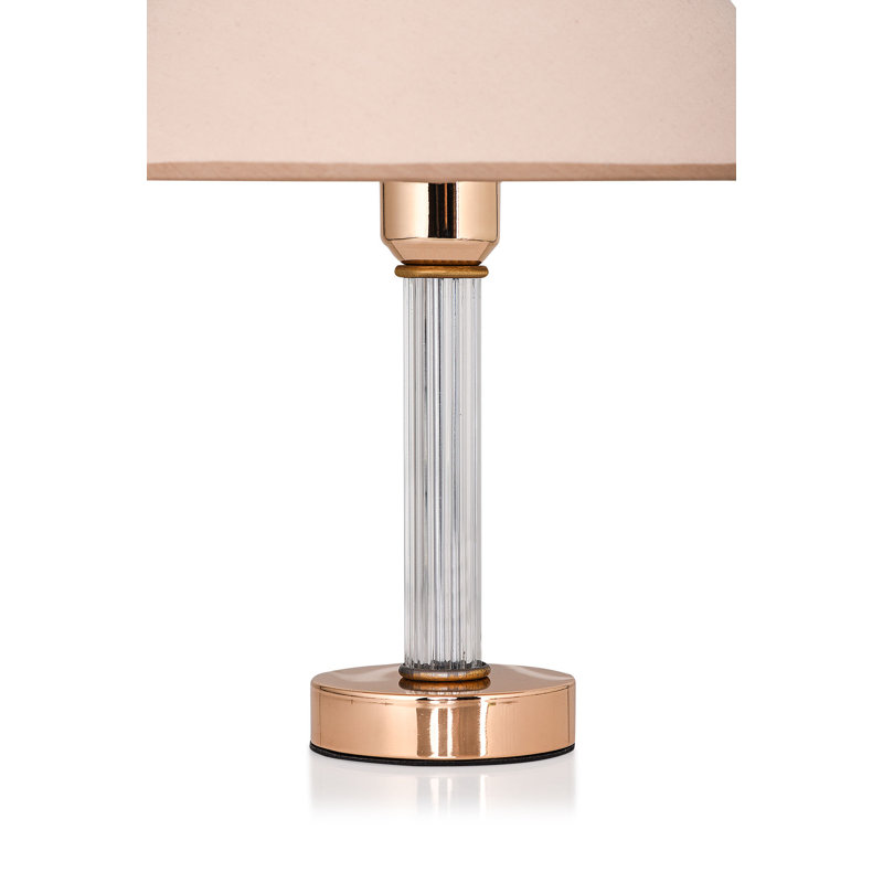 Lampe de table en métal, Or / transparent, Crème
