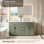 Ensemble meuble-lavabo double Ivy 60 po, comptoir en pierre reconstituée vert vintage et blanc grainé, sans miroir-30708981-30708983