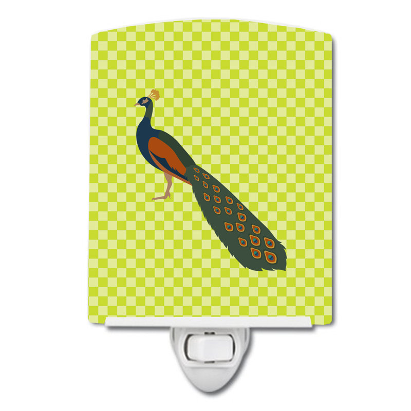 Indian Peacock Peafowl Ceramic Night Light