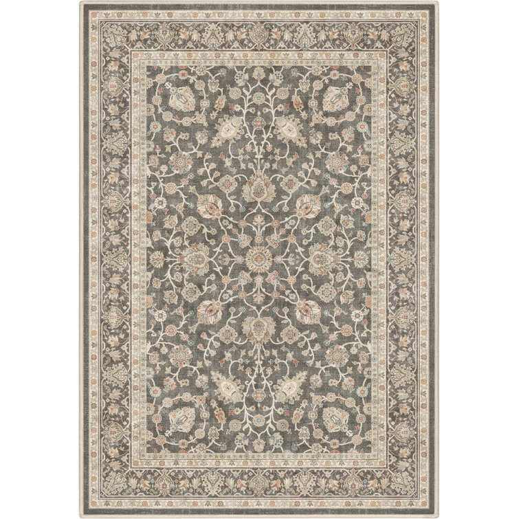 Dyrk Rome Vintage Oriental Persian Pastel Charcoal Brown Rug
