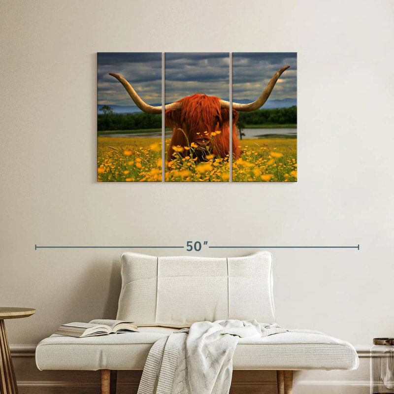 Vache florale des hautes plaines, H 24 po x l 38 po