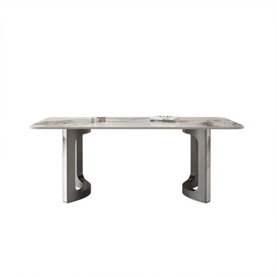 Modern Luxury Rectangular Rock Slab Dining Table