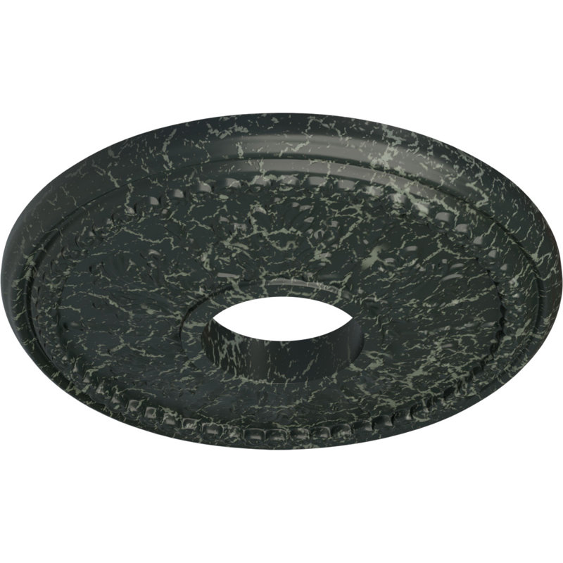 Médaillon de plafond H 13,875 po x l 13,875 po x P 1,25 po Tirana, Tortue peinte craquelé