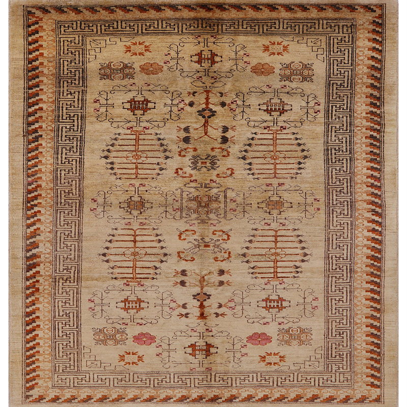 Tapis oriental beige, Carré 7 pi