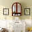 Wall Mounted Arched Cabinet with Mirrored Doors and Adjustable Shelves-215091735