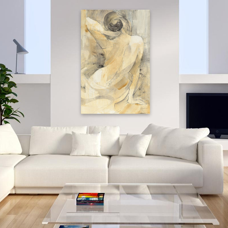 Boudoir II contemporain noir gris bain beige, H 48 po x l 32 po