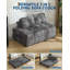 Canapé-lit pliant portatif 3-en-1, fauteuil-lit de 79 po x 52 po avec coussin et support pour le dos, matelas pliable convertible pour salon ou appartement, gris-1577978794