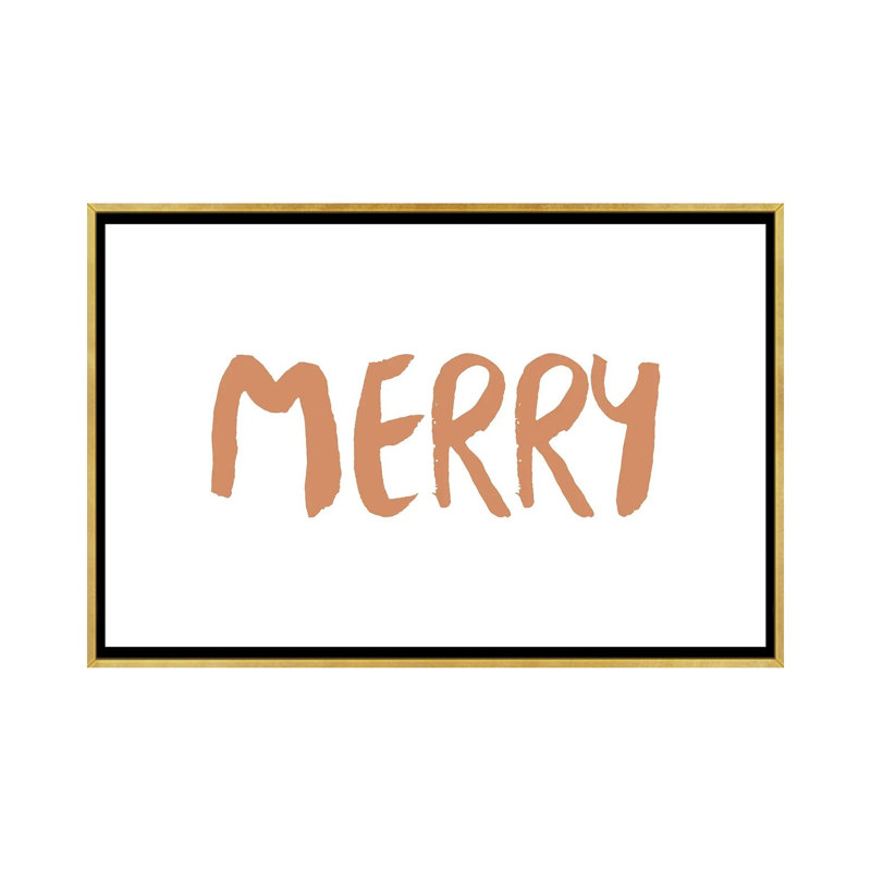 « Merry » par Orara studio-impression d’art textuel, Pas de tapis, Toile encadrée d'or, H 18 po x l 26 po x P 1,5 po