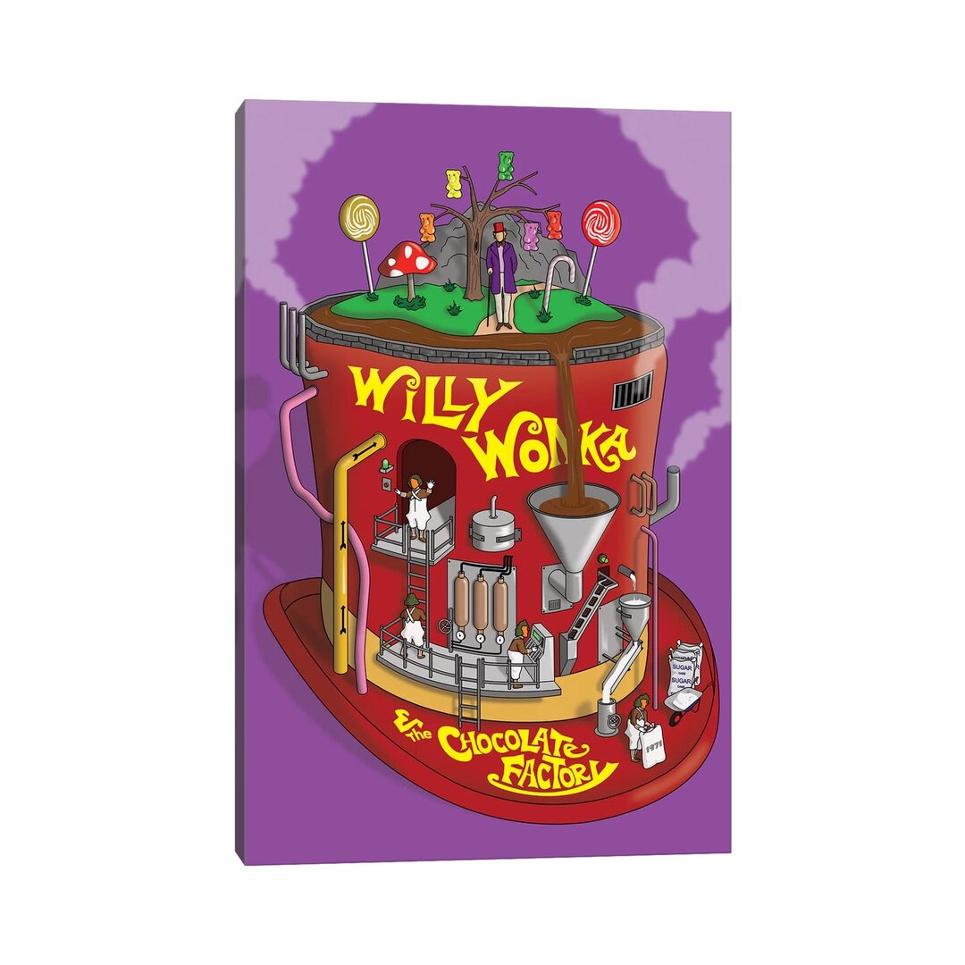 Leinwandbild - Grafikdruck „Willy Wonka” von Chris Richmond