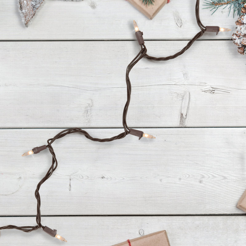 Mini Christmas String Light Set, Clear/Brown, 20