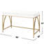 Bureau 2 tiroirs blanc ultrabrillant avec base à tréteaux en métal doré pour bureau d'étude Comprendre les tiroirs, la base et la productivité des éléments en bois