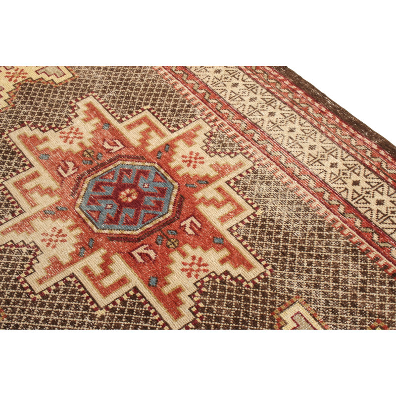 Distressed Homage Handmade Kilim Wool Geometric Area Rug, Rectangle 10' x 14'