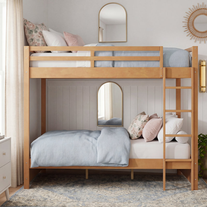 Lit superposé grand en bois avec échelle Wood, couleur bois, Couleur du bois
