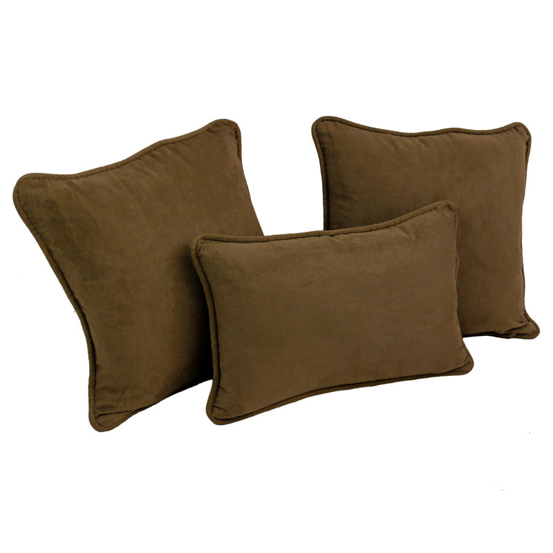  3 Piece Throw Pillow Set, Chocolate