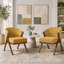 Chaise d'appoint rembourrée avec pieds en bois en forme de Y (ensemble de 2)-679836644