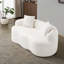 Canapé incurvé crème à 2 places avec accoudoirs ronds, idéal pour la chambre à coucher et les espaces de vie principaux, sans assemblage, système de ressorts en mousse haute densité, bureau à compression blanc, petites chambres, minimaliste