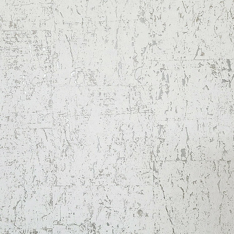 Papier peint industriel texturé en simili liège, Blanc cassé / doré
