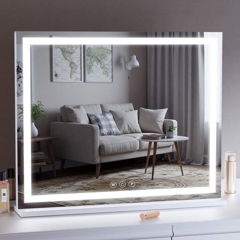 Miroir rectangulaire à DEL, contrôle de la température en continu 3 couleurs et intensité variable 