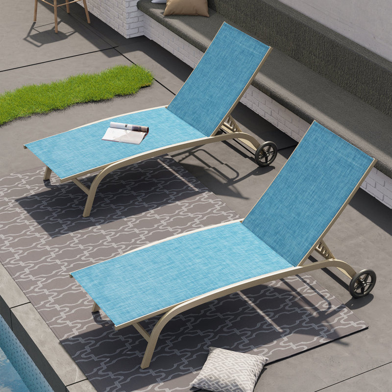 Chaise longue inclinable 74,8 po Bembo, Bleu