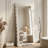 Irregular Wavy Full Length Mirror with Flannel Wrapped Frame-1980816784-1980816781