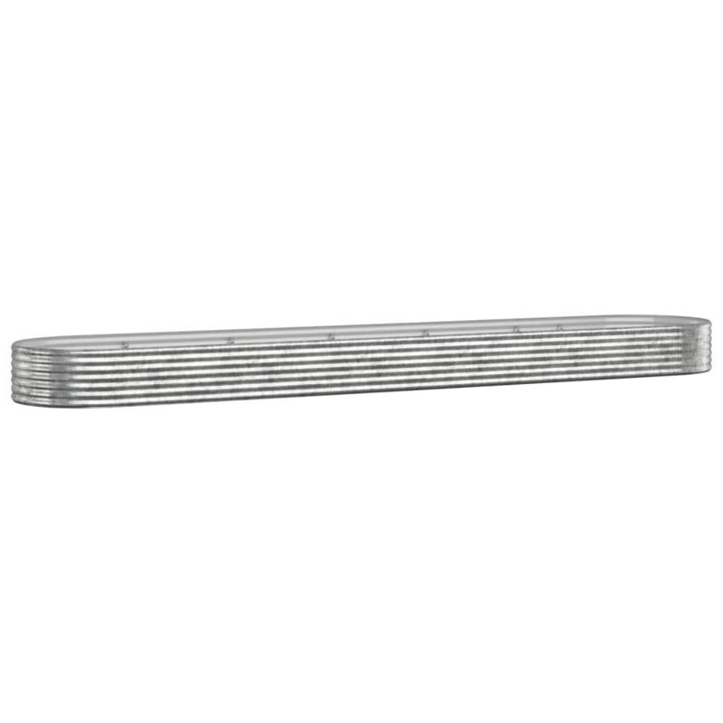 Garden Raised Bed Powder-coated Steel, silver, 36cm H x 507cm W x 100cm D