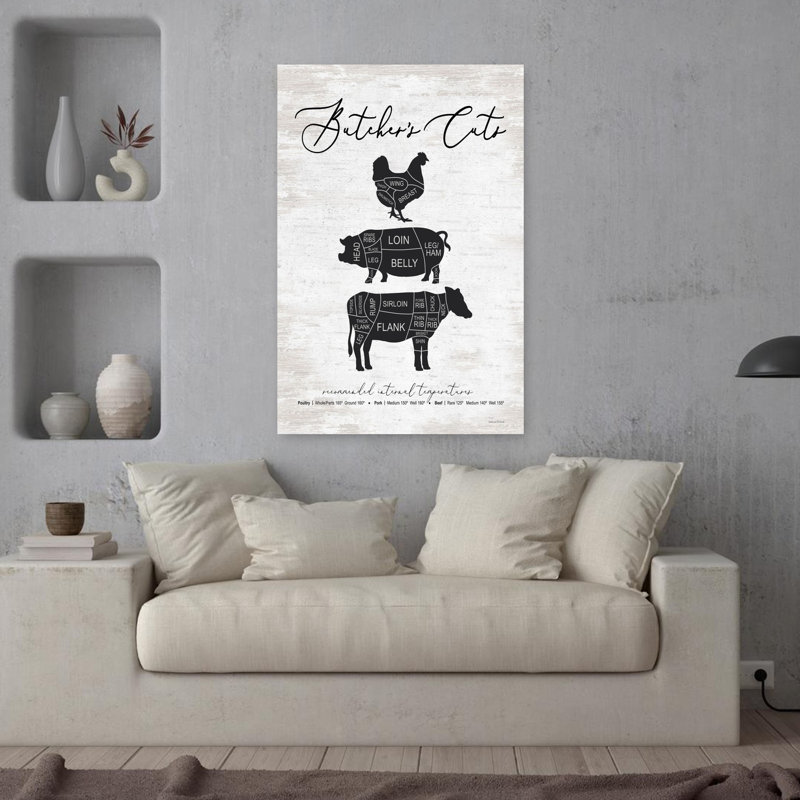 Butcher's Cuts Contemporary Cow Art, 36" H x 24" W