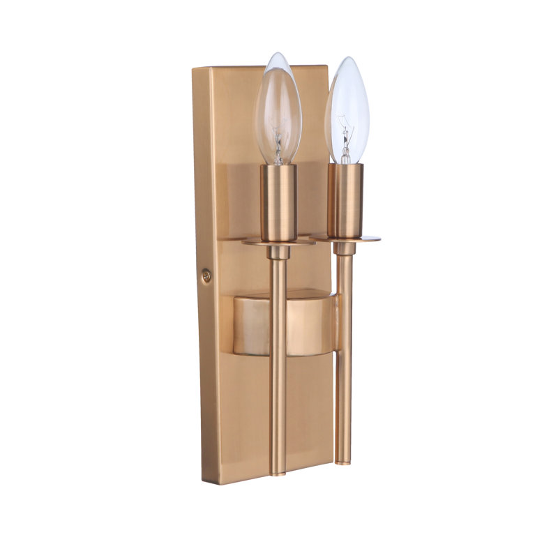 Retta Steel Candle Wall Light, Brass