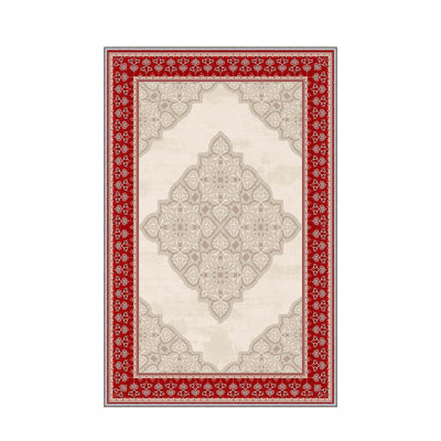 Stylish Woven Carpet, 31.5 x 47.2 inches | 100% Polyester, Pile Height: 0.04 inches, Total Height: 0.31 inches | Antibacterial, Non-Slip PVC Felt Underside | Machine Washable, Perfect for Living Room & Bedroom Decor