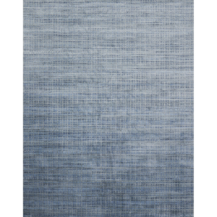 Tapis bleu tissé à la main Hannon