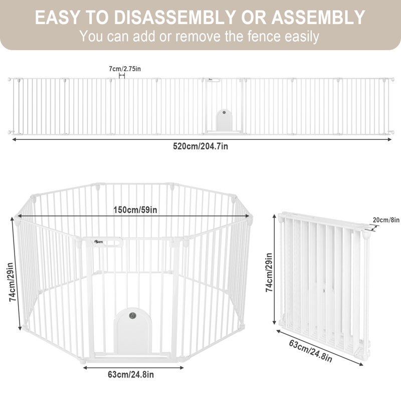 29'' H Panel Metal Exercise Pen