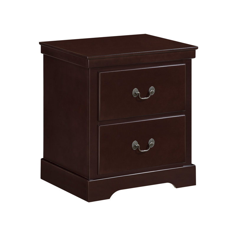 Table de chevet 2 tiroirs Jeffers, Cerisier