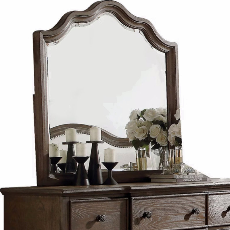 Weathered Oak Finish Mirror