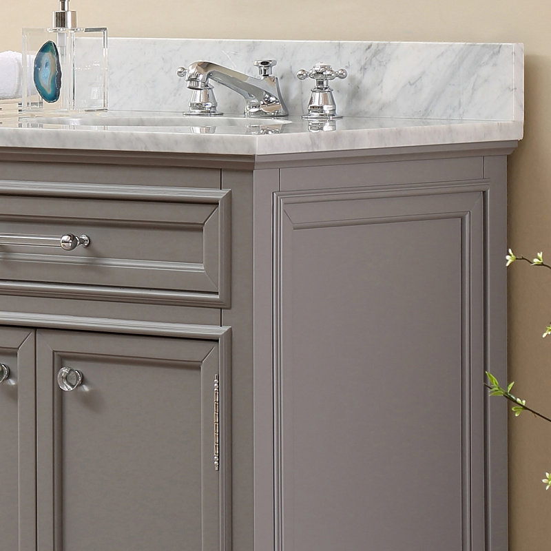 Derby 24" Single Sink Bathroom Vanity Set with Mirror, White, Mirror Included