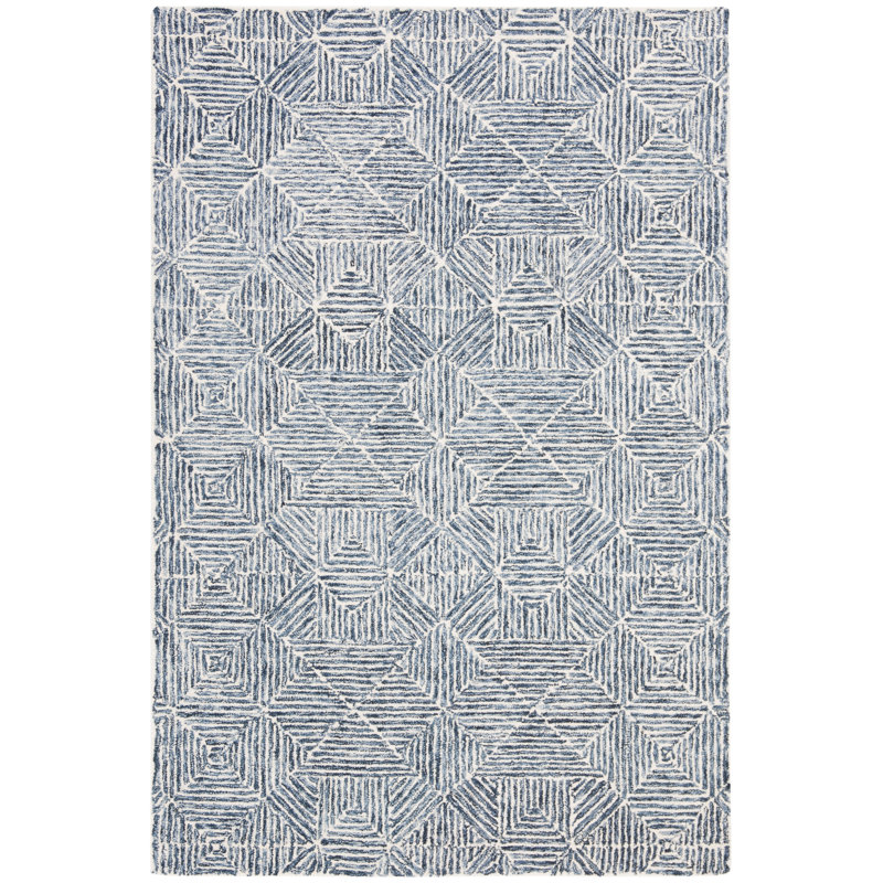 Geometric Hand Woven Area Rug, Rectangle 122 x 183 cm
