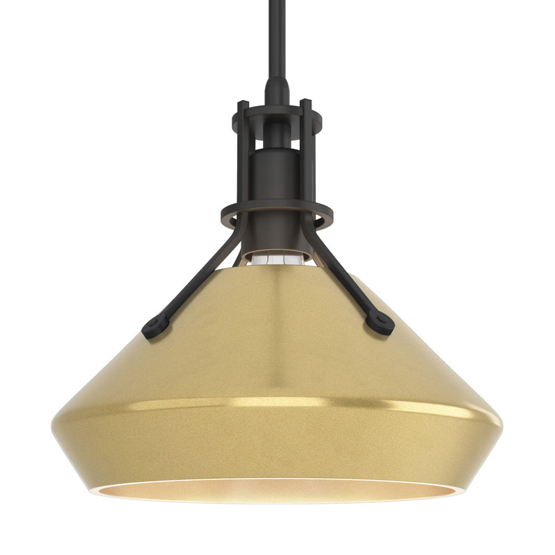 Henry with Chamfer Pendant, Modern Brass, Black