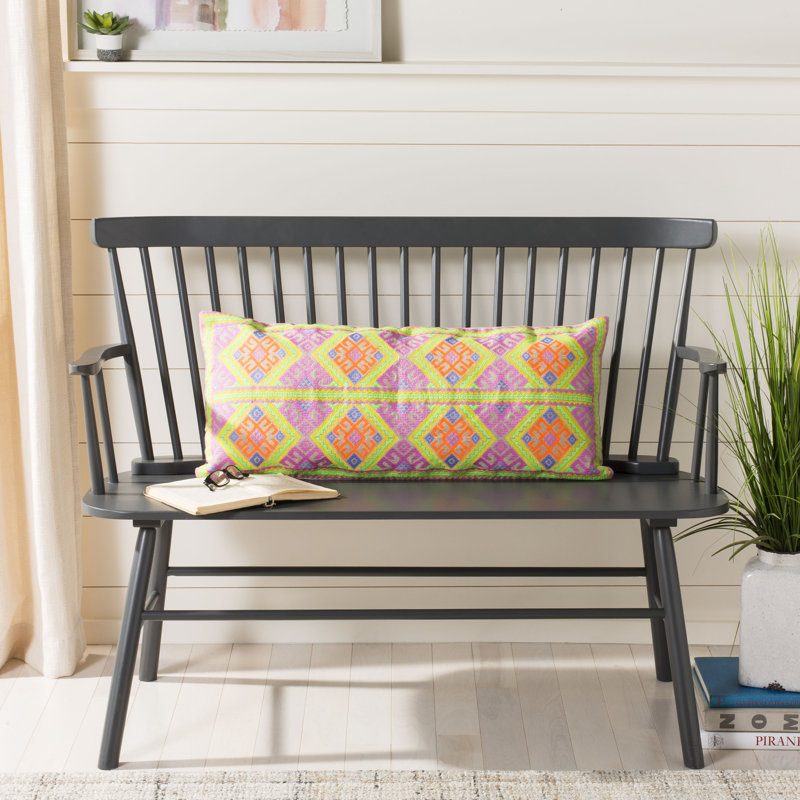 Lulu Embroidered Linen Reversible Throw Pillow