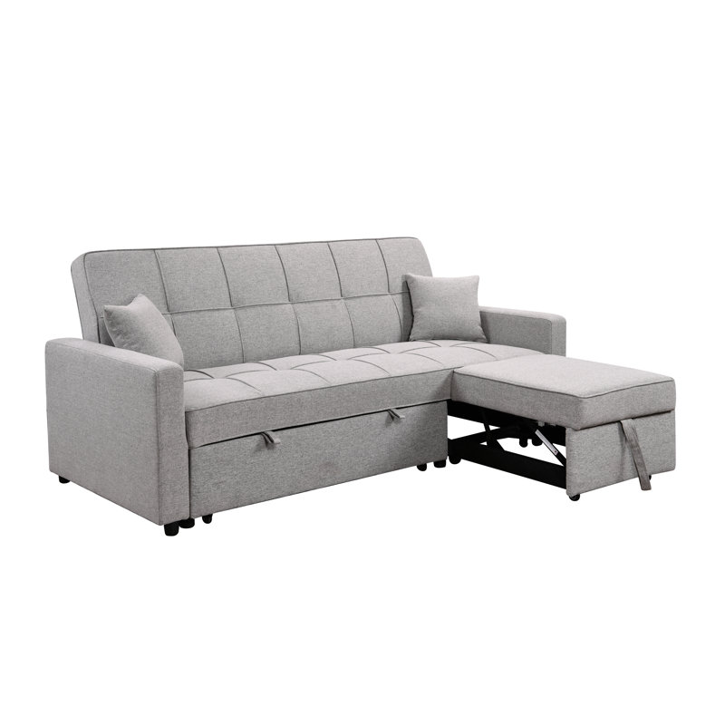 Canapé-lit surdimensionné de 83 po avec canapé-lit escamotable surdimensionné et dossier réglable, canapé convertible 3 places et canapé-lit convertible pour la maison, gris clair