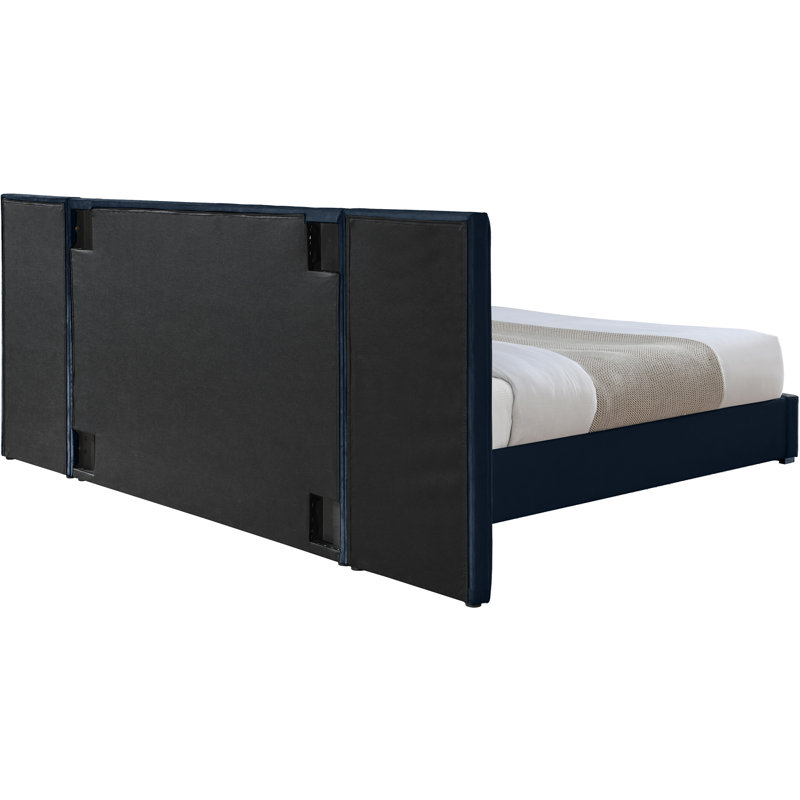 Pablo Velvet Bed, Queen, Navy Velvet