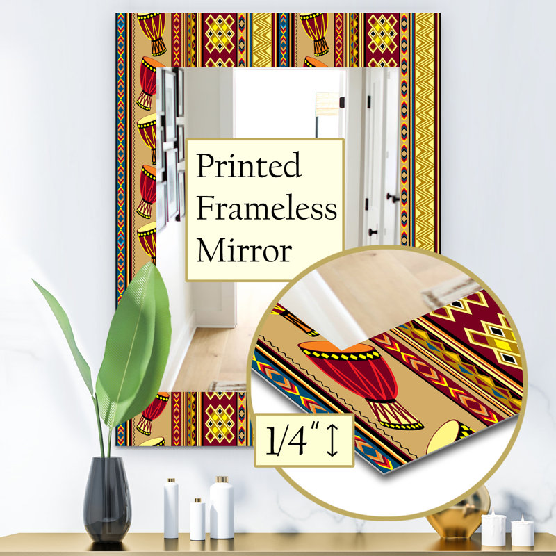 Miroir de salle de bain/meuble-lavabo beckground tambour africain, H 24 po x l 32 po